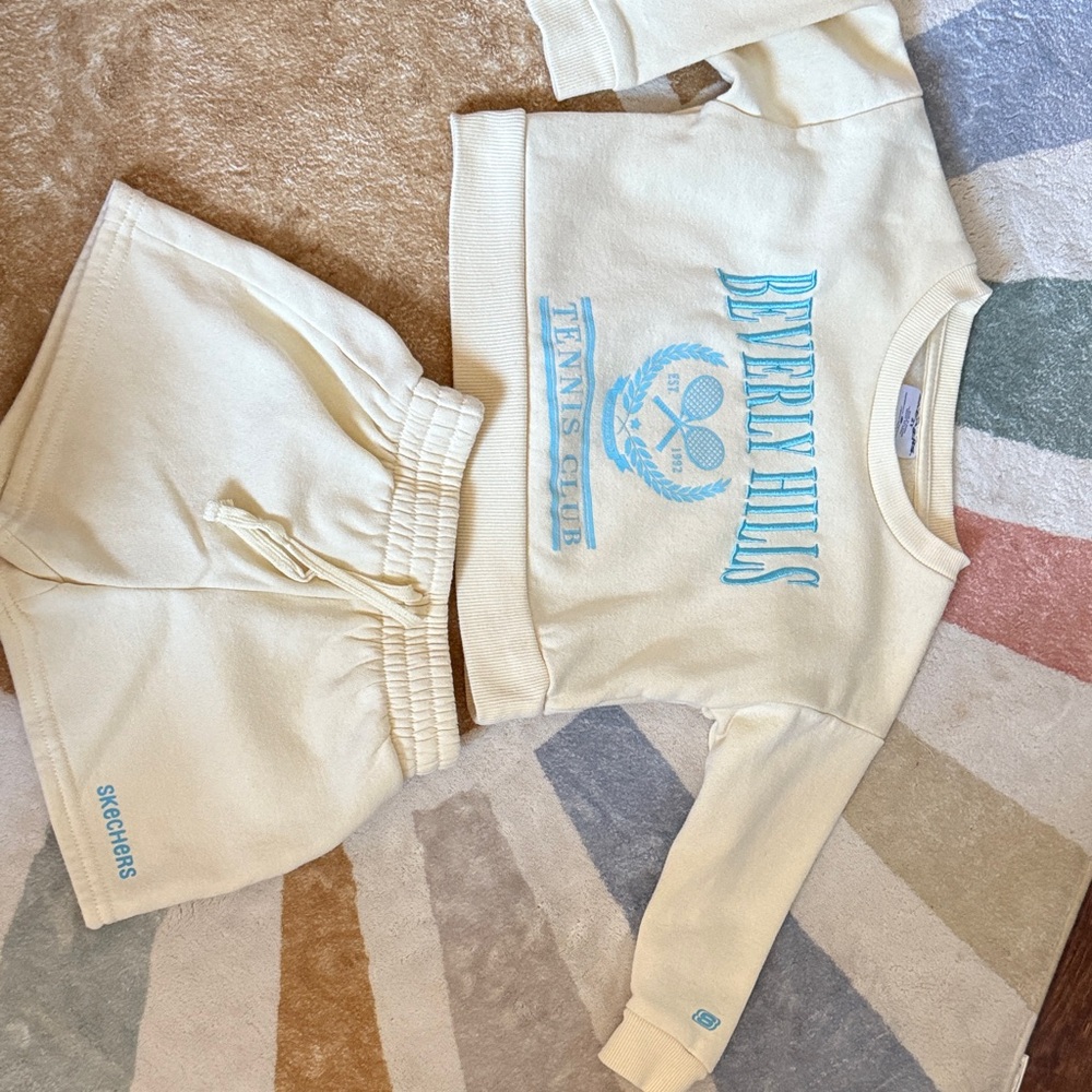 Skechers Cream and Blue Toddler Set